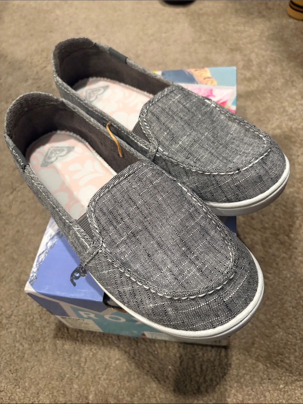 Roxy Minnow VII Slip-On Casual Shoes in Black Wash New with Tags